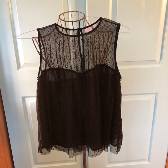 14th and Union Polka Dot Mesh Tank Top - Picture 3 of 6